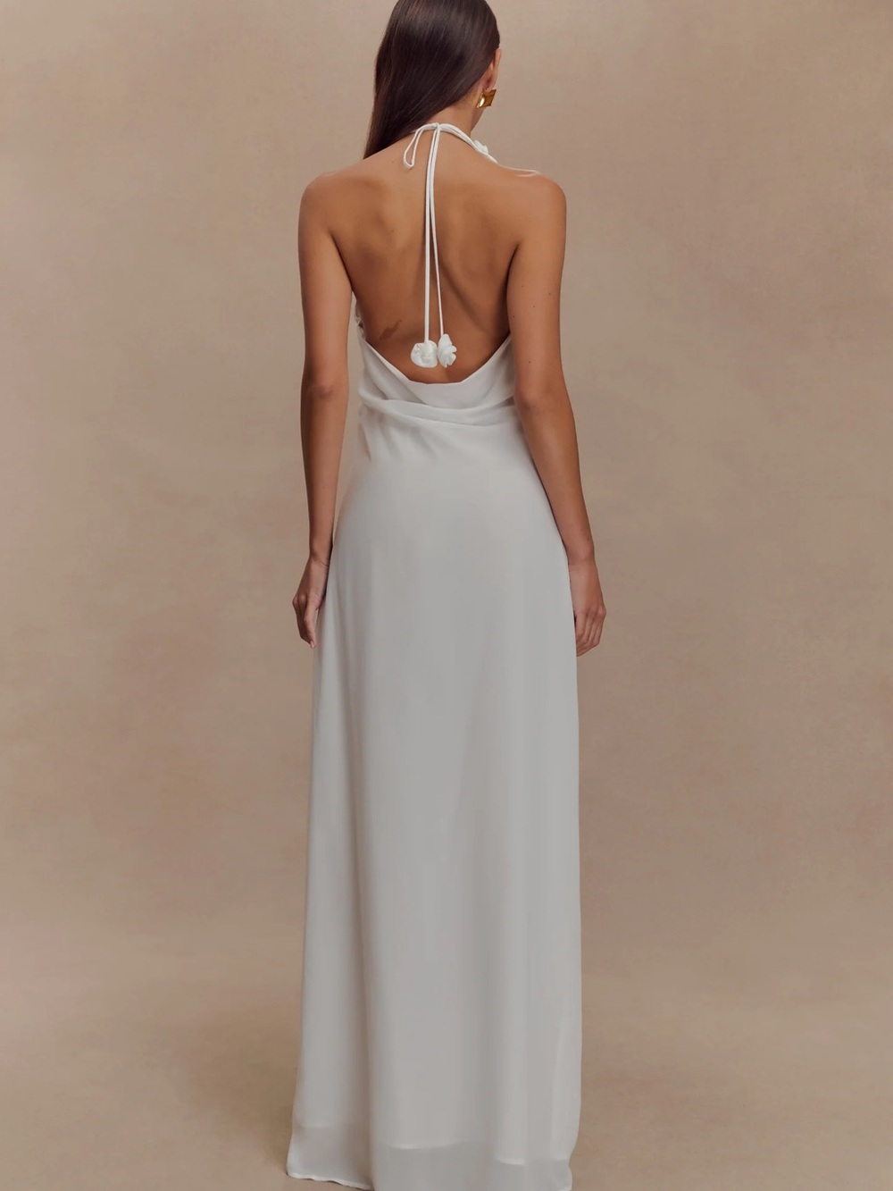 Rosalia Cowl Neck Maxi Dress - White - Picture 3 of 3